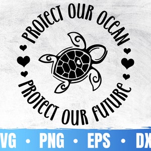Protect Our Ocean Svg | Plastic Free Png | Save The Seas Cricut | International Mother Earth Day Eps | Commercial Use & Digital Download