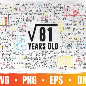 Square Root of 81 | 9th Birthday Svg | 9 Years Old Png | Birthday Party Cricut | Awesome Since 2013 | Commercial Use & Digital Download