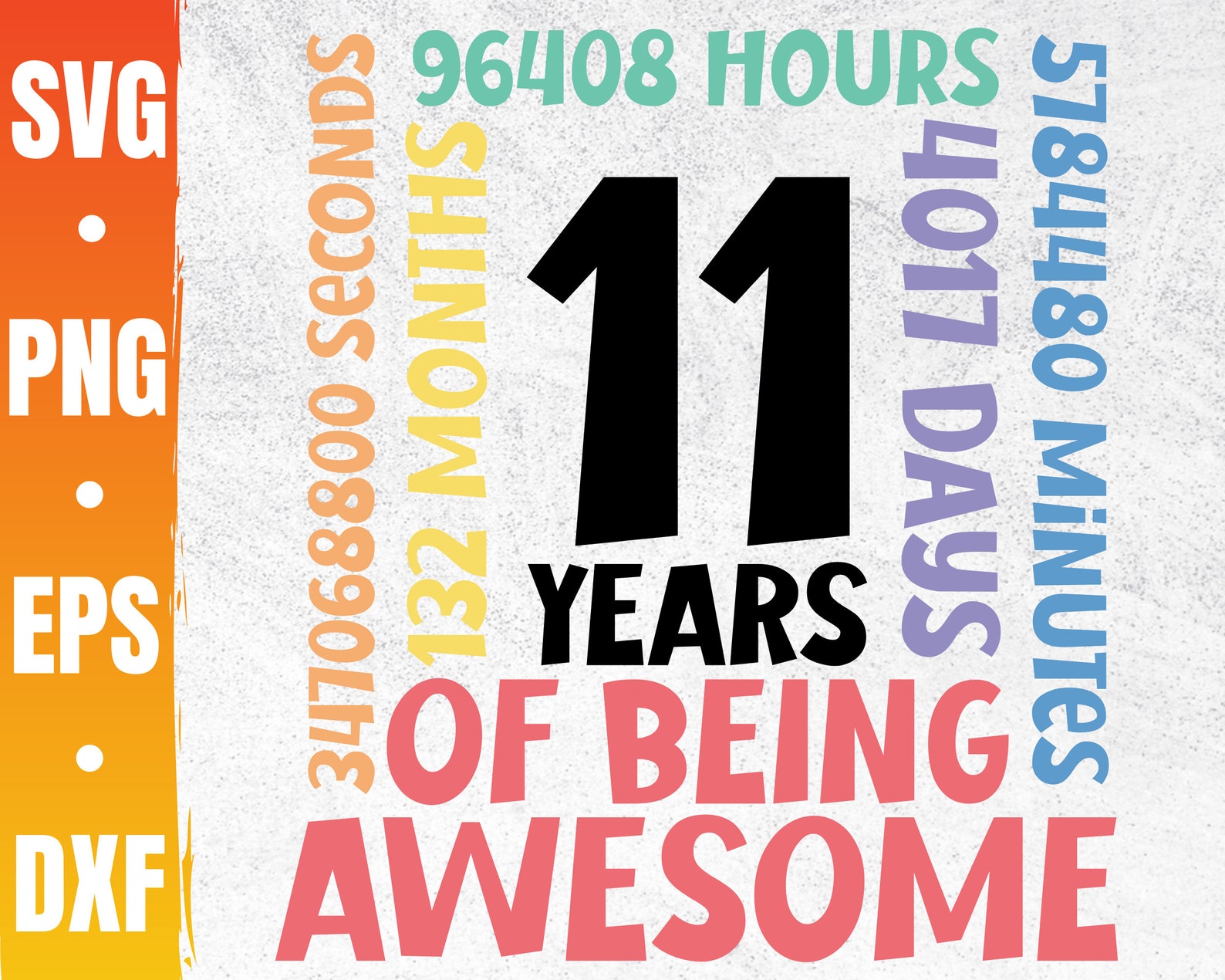 11th Birthday Svg | 11 Years Old Birthday Party Cricut File | Happy ...