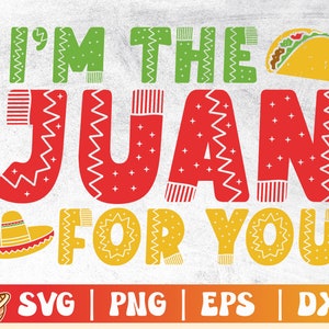Im The Juan For You Svg | Cinco de Mayo Svg | Funny Fiesta Svg | Taco Tuesday Shirt | Taco Emergency Png | May 5 PNG