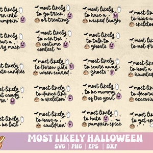 Most Likely To Halloween Svg | Funny Group Halloween Png | Halloween Bundle Svg | Matching Family Shirts Png | Halloween Party Costume