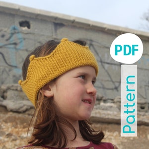 Knitting Crown Pattern PDF, Womens headband, Knitted Crown, Knit Hairband, Winter Ear Warmers