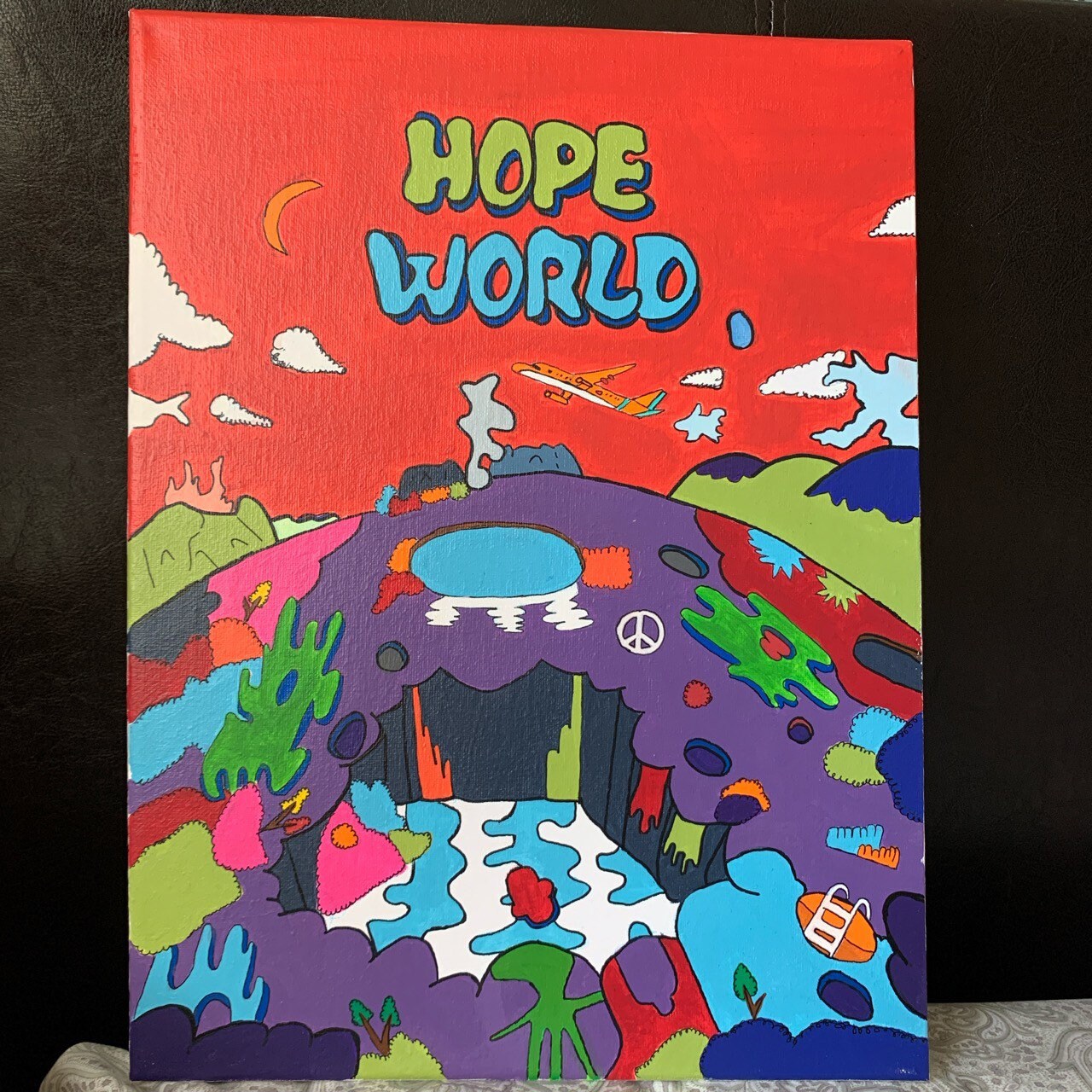 Hope World Mixtape by J-Hope acrylic handmade painting, kpop, army, wall decor, room decor