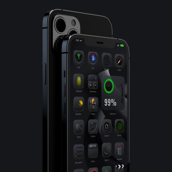 iPhone 15 iOS 17 Dark Mode Icons Paket