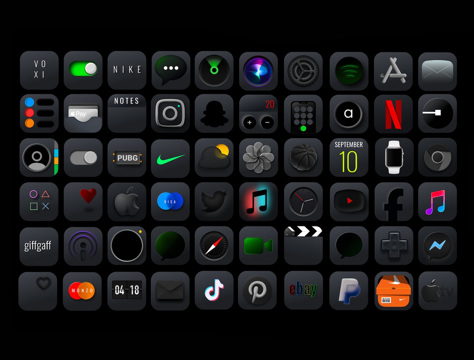 IPhone Ios 14 Dark Mode Icons Pack Etsy