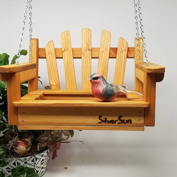 Swinging Bench Bird Feeder Etsy