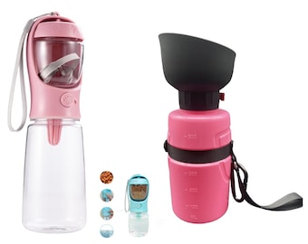 Distributore portatile di bottiglie d'acqua per cani, 21oz e 18oz, bottiglia d'acqua da viaggio per cani e gatti, per passeggiate, escursioni, viaggi