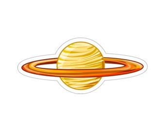 Yellow Saturn Sticker