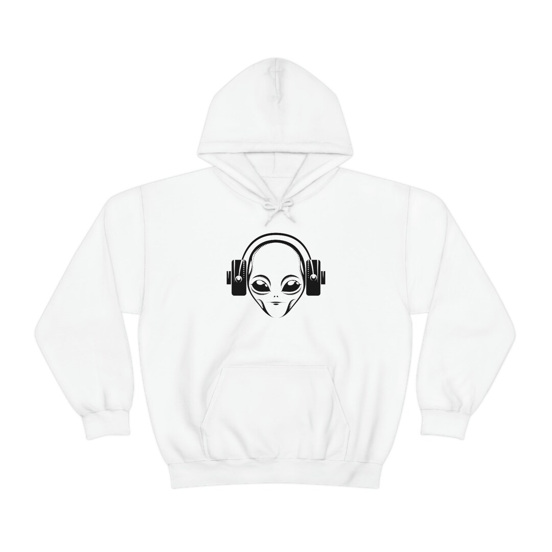 Alien With Headphones Hoodie - Etsy