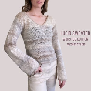 Knitting Pattern "Lucid Sweater (Worsted Edition)" PDF Pattern [Sizes XS-5XL]