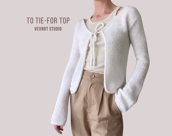 Knitting Pattern "To Tie-For Top" PDF Pattern [Sizes XS-5XL]