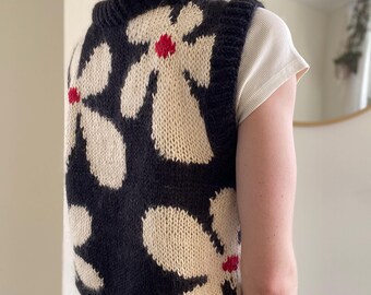 Flower Knit Vest - Etsy