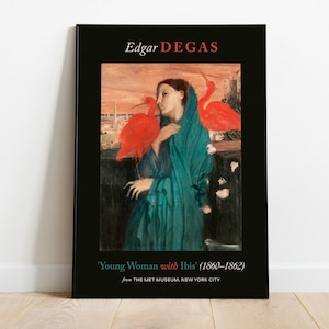 Edgar Degas Joven Mujer con Ibis, Giclee Art, Grabados de Arte mural, Póster de museo, Decoración estética de pared, Idea de regalo para ella