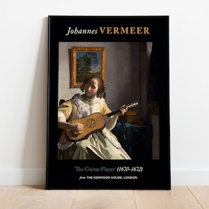Johannes Vermeer Print The Guitar Player (1670–1672), Aesthetic Wall Decor, Wall Art Prints, Classroom Poster, Dining Room Wall Decor