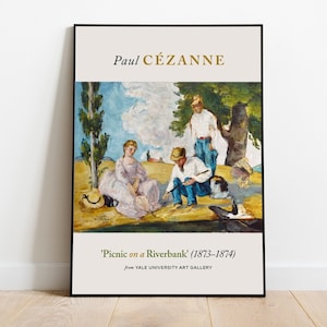 Paul Cezanne Picnic on a Riverbank, Giclee Art, Wall Art Prints, Museum Poster, Aesthetic Wall Decor, Gift Idea for Her