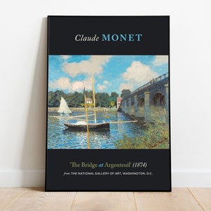 Claude Monet Print Poster The Bridge at Argenteuil (1874), Aesthetic Wall Decor, Wall Art Prints, Museum Poster, Home Wall Decor