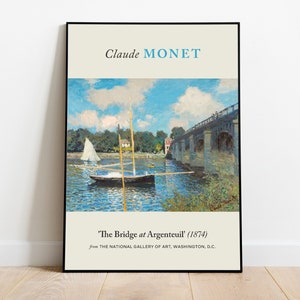 Claude Monet Print Poster The Bridge at Argenteuil (1874), Aesthetic Wall Decor, Wall Art Prints, Museum Poster, Home Wall Decor