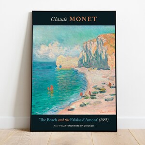 Claude Monet Print Poster The Beach and the Falaise d&#39;Amont (1885), Aesthetic Wall Decor, Wall Art Prints, Museum Poster, Classroom Poster
