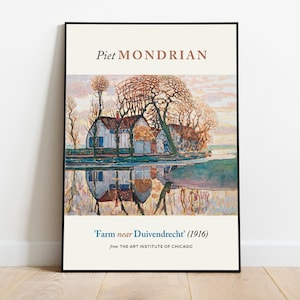 Farm near Duivendrecht by Piet Mondrian, Giclee Art, Wall Art Prints, Museum Poster, Aesthetic Wall Decor, Bauhaus Prints