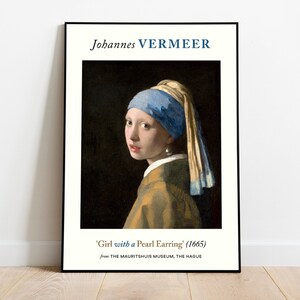 Johannes Vermeer Print Girl with a Pearl Earring (1665), Aesthetic Wall Decor, Wall Art Prints, Museum Poster, Home Wall Decor, Gift for Her