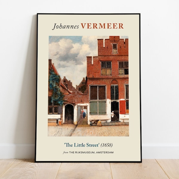 Johannes Vermeer Print The Little Street (1658), Aesthetic Wall Decor, Wall Art Prints, Museum Poster, Home Wall Decor, Vintage Prints