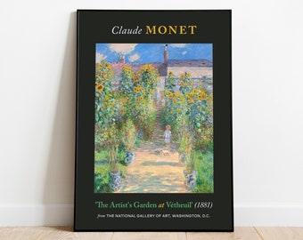 Claude Monet-afdrukposter De tuin van de kunstenaar in Vetheuil (1881), esthetisch muurdecor, kunst aan de muur, museumposter, muurdecoratie huis
