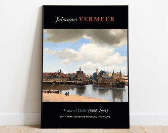 Johannes Vermeer Print View of Delft (1660–1661), Aesthetic Room Decor, Wall Art Prints, Classroom Poster, Home Wall Decor, Baroque Poster