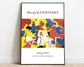 Wassily Kandinsky Print Klange, plakat Bauhaus, estetyczna dekoracja ścienna, artystyczne wydruki ścienne, plakat muzealny, dekoracja ścienna do salonu, wydruki Bauhaus