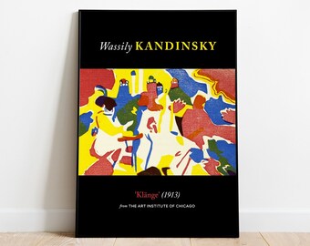 Wassily Kandinsky Print Klange, plakat Bauhaus, estetyczna dekoracja ścienna, artystyczne wydruki ścienne, plakat muzealny, dekoracja ścienna do salonu, wydruki Bauhaus