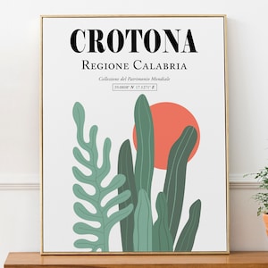 Crotona, Italien, Kalabrien (Magna Graecia) Abstrakte Pflanzen Sonnenuntergang Wand Kunst Dekor Druck Poster