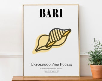 Bari, Capital Of Apulia (Puglia), Italy Minimalistic Traditional Bari Pasta Orecchiette Wall Art Decor Print Poster