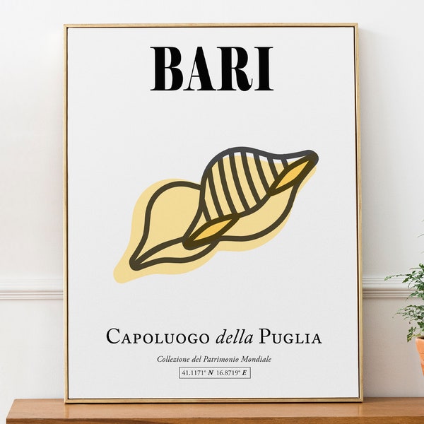 Bari, Capital Of Apulia (Puglia), Italy Minimalistic Traditional Bari Pasta Orecchiette Wall Art Decor Print Poster