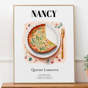 Nancy (Grand Est, Frankrijk), Quiche Lorraine, Wall Art Travel Print Poster