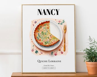 Nancy (Grand Est, France), Quiche Lorraine, Wall Art Travel Print Poster