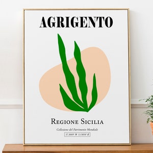 Bauernhof, Sizilien (Sicilia), Italien Abstrakt Ästhetische Grüne Pflanze Wand Kunst Dekor Druck Poster