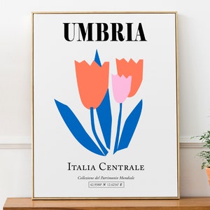 Umbrien, Italien, Italia Centrale (Mittel-Italien) Rote Tulpen Abstrakte Wand Kunst Dekor Druck Poster
