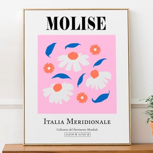 Molise, Italy, Mezzogiorno (Southern Italy) Pastel Flowers Pattern Wall Decor Print Poster