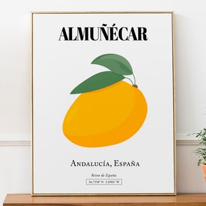 Almuñécar, Andalusia, Spagna, Estetica Mango, Poster con stampa di decorazioni murali, Regalo per amanti dei viaggi