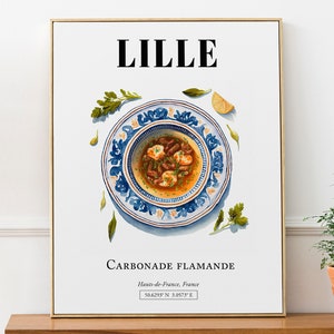 Lille (Hauts-de-France, France), Carbonade Flamande, Wall Art Travel Print Poster