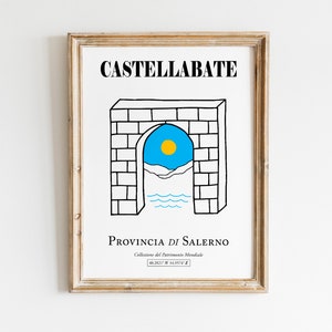 Castellabate Welcome to the South, Salerno, Campania, Italy Boho Sunrise Over Mountains And Stone Arch Wall Decor Print Poster image 8