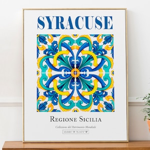 Syracuse, Sicily (Sicilia), Italy Traditional Sicilian (Italian) Tile Pattern Wall Decor Print Poster