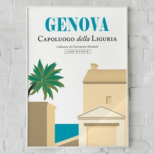 Genova, Italy, Liguria (Mar Ligure) Ligurian House Wall Decor Print Poster