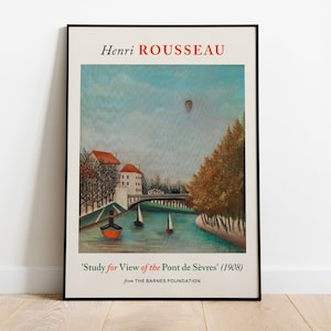 Henri Rousseau — Studio per la veduta del Pont de Sèvres (1908) Poster d'arte dell'impressionismo (carta premium) — Idea regalo / Arte murale / Poster di stampa