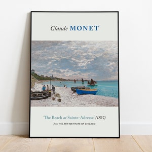 Claude Monet — La playa de Sainte-Adresse (1867) Cartel impresionista (papel premium) — Gift Idea / Wall Art / Print / Vintage