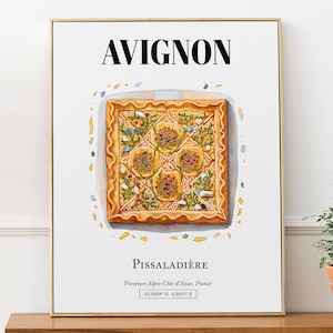 Avignone (Provenza-Alpi-Costa Azzurra, Francia), Pissaladière, Wall Art Travel Print Poster