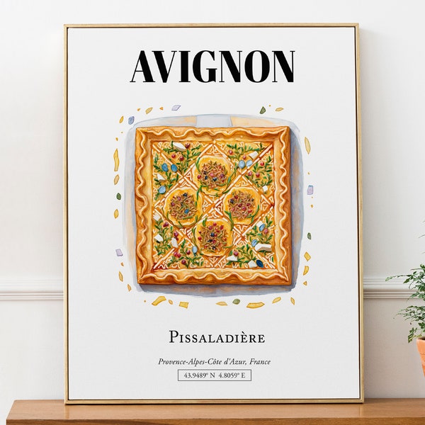 Avignon (Provence-Alpes-Côte D'Azur, France), Pissaladière, Wall Art Travel Print Poster