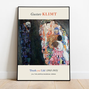 Gustav Klimt — Morte e vita (1910-1915) — Poster Art Nouveau (carta premium) — Idea regalo / Arte murale / Stampa / Vintage