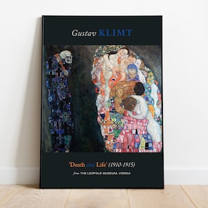 Gustav Klimt — Śmierć i życie (1910-1915) — Plakat secesyjny (papier premium) — Pomysł na prezent / Sztuka ścienna / Wydruk / Vintage