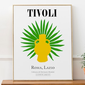 Tivoli, Italia, Roma (Lazio) Póster abstracto de decoración de pared de palma imprimir