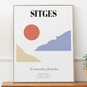 Sitges, Catalonia (Cataluña), Spain, Sunset / Sunrise Aesthetic, Wall Art Print Poster, Birthday Gift